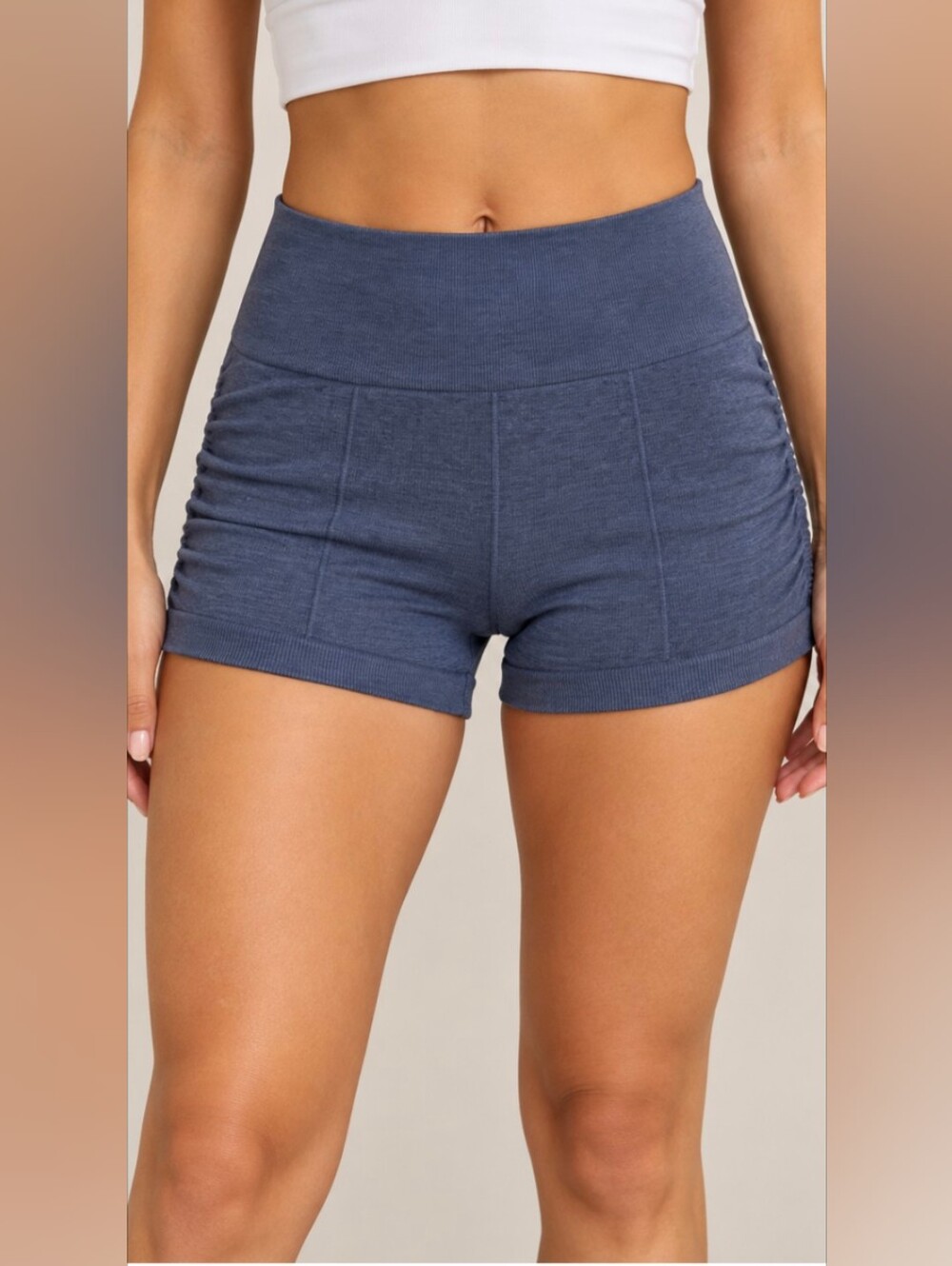 Lululemon Blue High-Rise Fitted Athletic Shorts